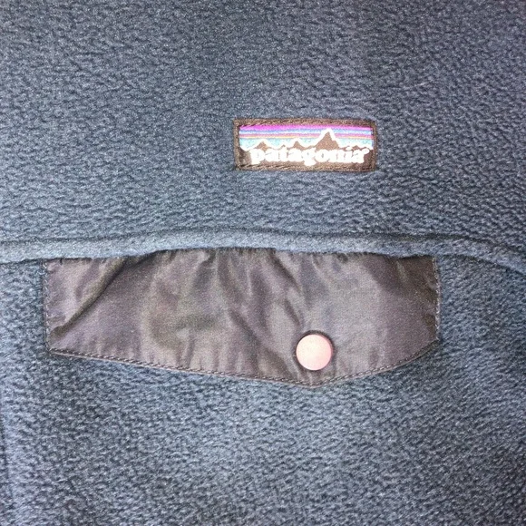 Patagonia Men’s Synchilla Full Zip Fleece Jacket size Lg Navy pockets #25395 - Picture 4 of 14